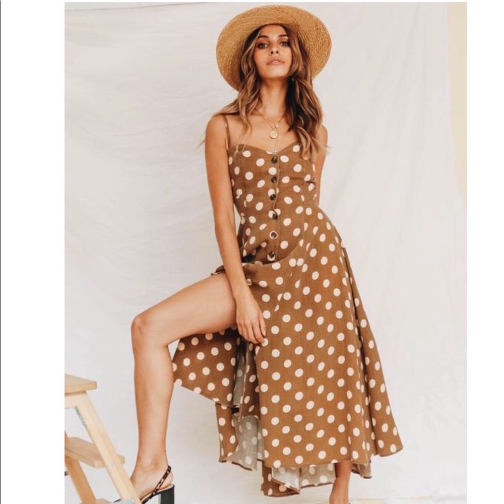 Verge girl dotted maxi dress summer pretty women